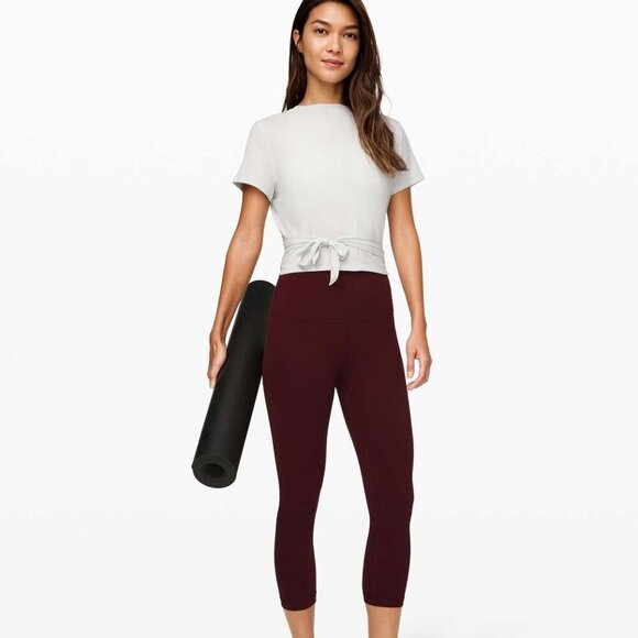 Lululemon Align Crop *21" Garnet- High Rise Cropped Leggings- Size 2 - Picture 1 of 14